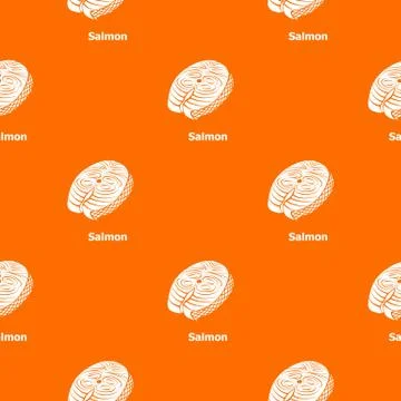 Salmon pattern vector orange Stock Illustration