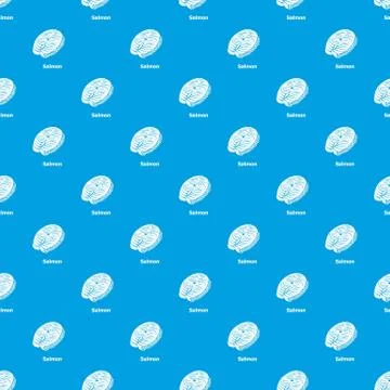 Salmon pattern vector seamless blue Stock Illustration
