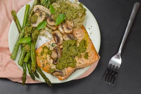 Salmon Pesto Stock Photos