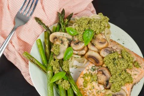 Salmon Pesto Stock Photos