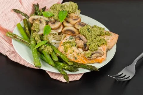 Salmon Pesto Stock Photos