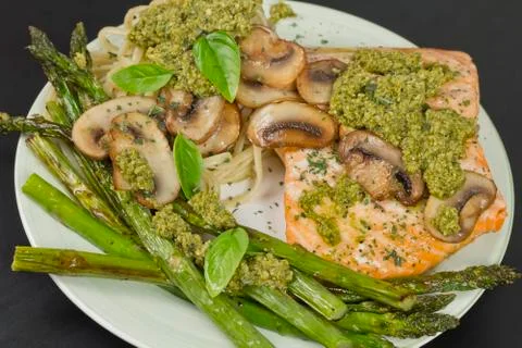 Salmon Pesto Stock Photos