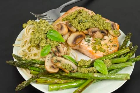Salmon Pesto Stock Photos