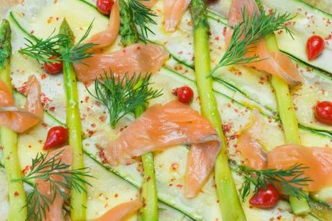 Salmon Pizza Background Stock Photos