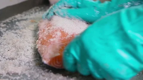 Salmon processing on fish plant 스톡 동영상 63852630