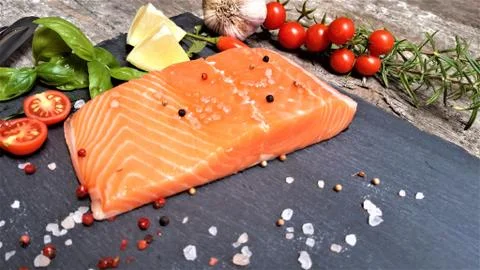 Salmon of red color. Stock Photos