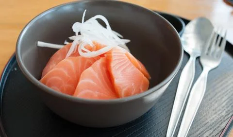 Salmon Rice in dish Foto stock
