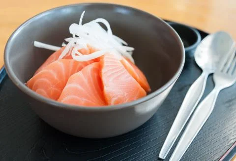 Salmon Rice in dish Foto stock