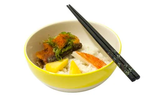 Salmon rice Foto stock