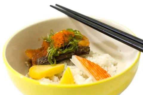 Salmon rice Foto stock