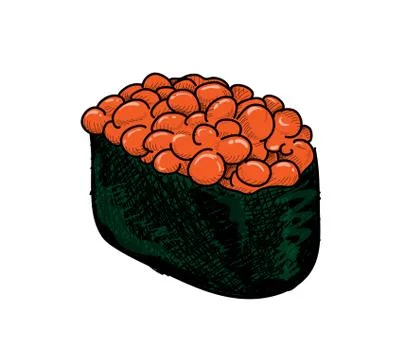 Salmon Roe Sushi Stock Illustration