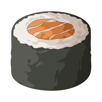 Salmon roll illustration Stock Illustration