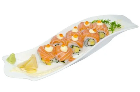 Salmon Roll Stock Photos