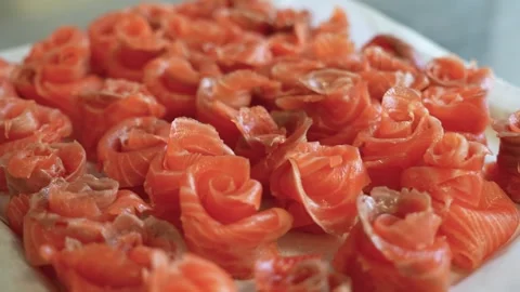 Salmon rolls Stock Footage 256081195