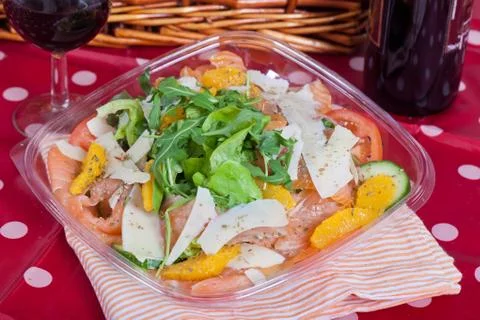 Salmon salad Stock Photos