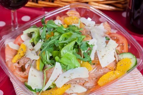 Salmon salad Stock Photos
