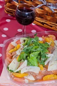 Salmon salad Stock Photos