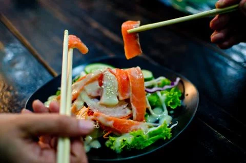 Salmon Salad Stock Photos