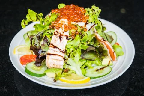 Salmon salad Stock Photos