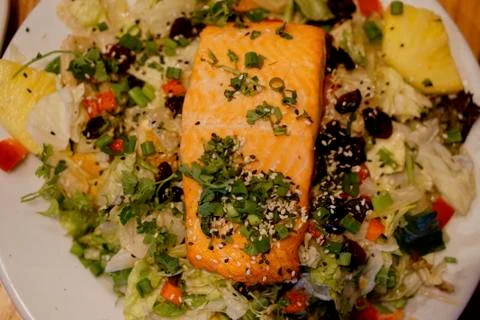 Salmon salad Stock Photos