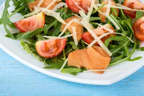 Salmon salad Stock Photos