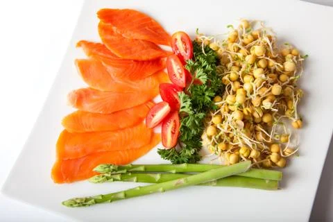Salmon sashimi Stock Photos