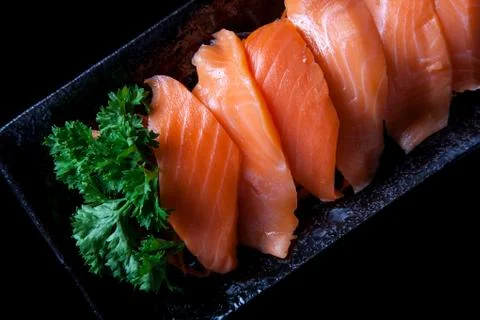 Salmon sashimi Stock Photos