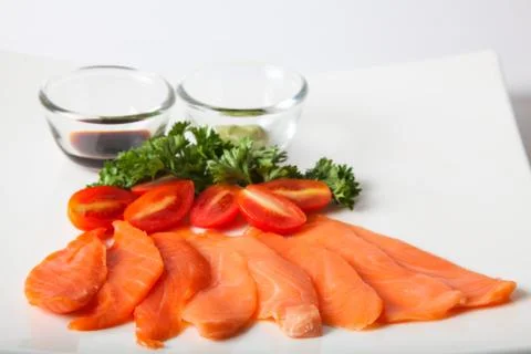 Salmon sashimi Stock Photos