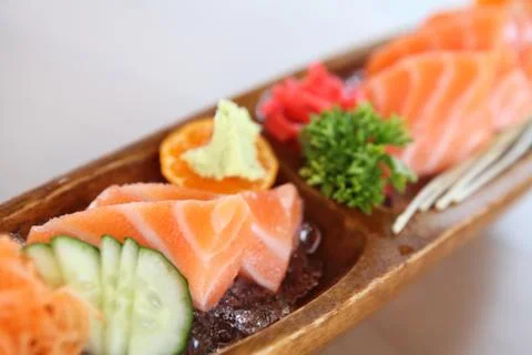 Salmon sashimi Stock Photos
