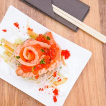 Salmon sashimi Stock Photos