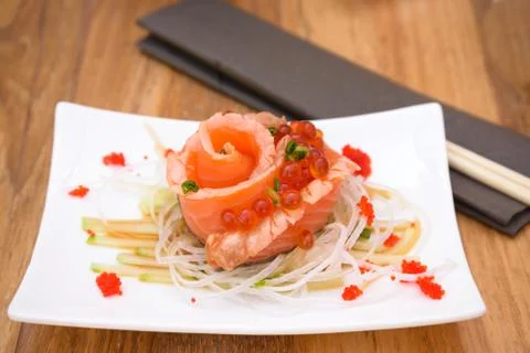 Salmon sashimi Stock Photos