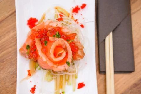 Salmon sashimi Stock Photos