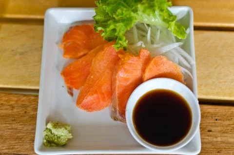 Salmon sashimi Stock Photos
