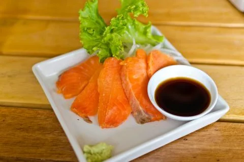 Salmon sashimi Stock Photos