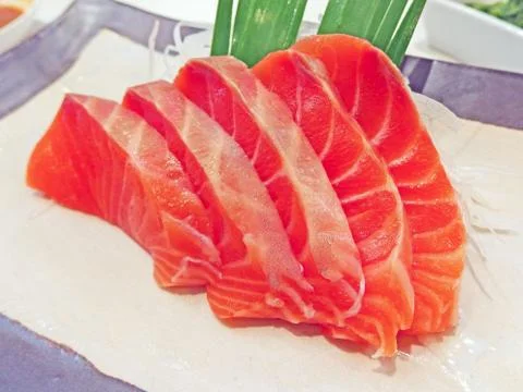 Salmon sashimi Stock Photos