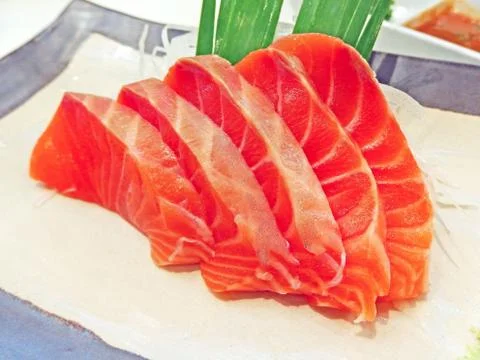 Salmon sashimi Stock Photos