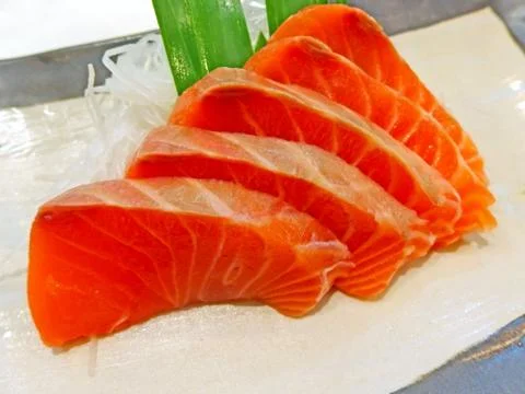 Salmon sashimi Stock Photos