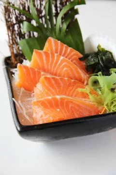 Salmon sashimi Stock Photos