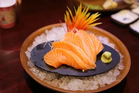 Salmon sashimi Stock Photos