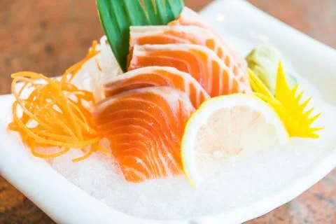 Salmon sashimi Stock Photos