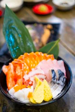 Salmon sashimi Stock Photos