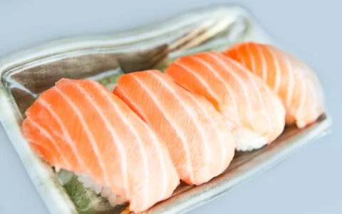 Salmon sashimi Stock Photos