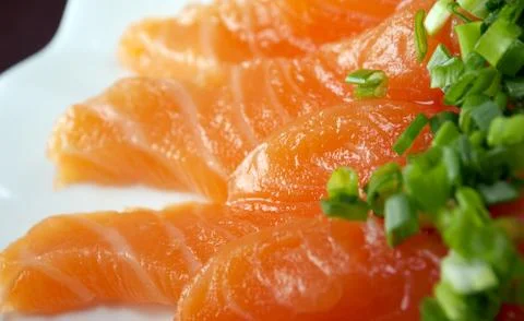 Salmon seshimi Stock Photos