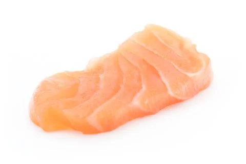 Salmon slice isolated on white Stock Photos