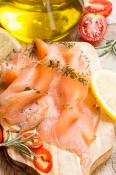 Salmon slice Stock Photos