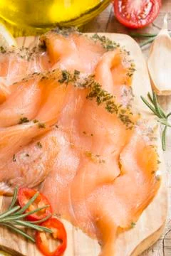 Salmon slice Stockfoto's