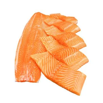 Salmon slice ready for cooking Stock Photos