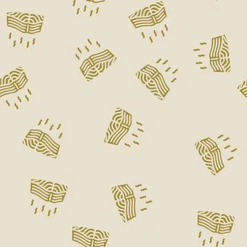 Salmon smoked glyph vector seamless pattern Stock Illustration