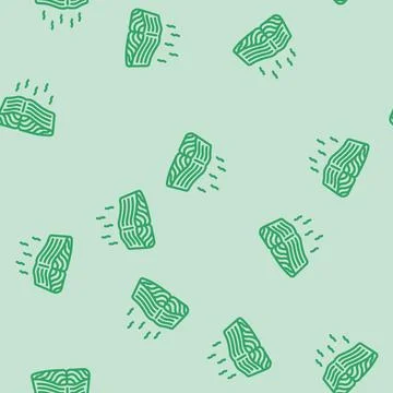 Salmon smoked line vector seamless pattern Stock Illustration