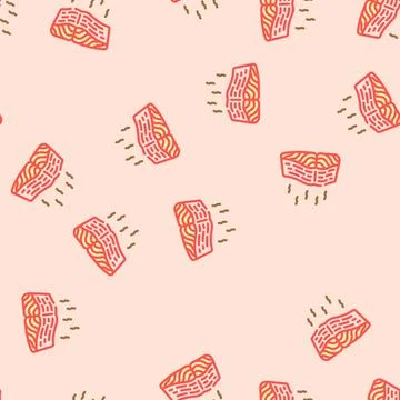 Salmon smoked vector seamless pattern Stock Illustration